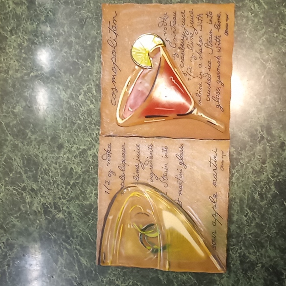 Louise Max Cocktail Drink Wall Plaque Lot